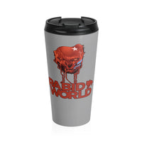 Rabid World (Head Design) - Grey Stainless Steel Travel Mug
