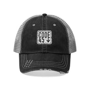 Code 45 (White Logo Design) - Unisex Trucker Hat