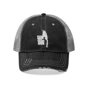 Sam And His Talking Gun (Logo Design) - Unisex Trucker Hat