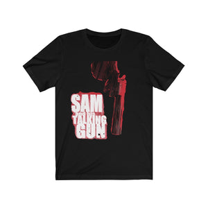 Sam and His Talking Gun - Logo with Gun - Unisex Jersey Short Sleeve Tee