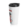 Red XMAS (Alternative Design) - White Stainless Steel Travel Mug