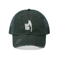 Sam And His Talking Gun (Logo Design) - Unisex Trucker Hat