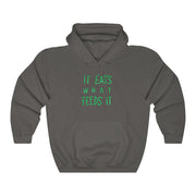 It Eats What Feeds It (Logo Design) - Heavy Blend™ Hooded Sweatshirt