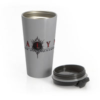 Talyn (Logo Design) - Grey Stainless Steel Travel Mug