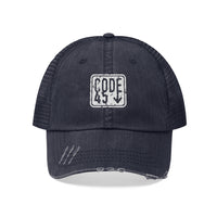 Code 45 (White Logo Design) - Unisex Trucker Hat