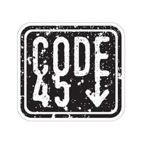 Code 45 (Black Logo Design) - Kiss-Cut Stickers