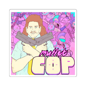 Mullet Cop (Fred Design) - Square Stickers