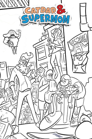 Catdad And Supermom: What Makes a Hero? - Coloring Book Cover