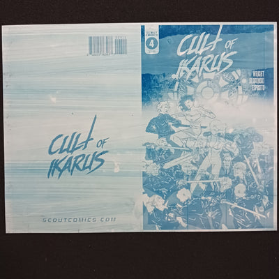Cult of Ikarus #4 - Framed Cover - Cyan - Printer Plate - PRESSWORKS - Comic Art