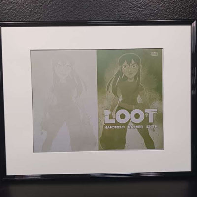 Loot #2 - K. Lynn Smith - Framed Cover - Yellow - Printer Plate - PRESSWORKS - Comic Art