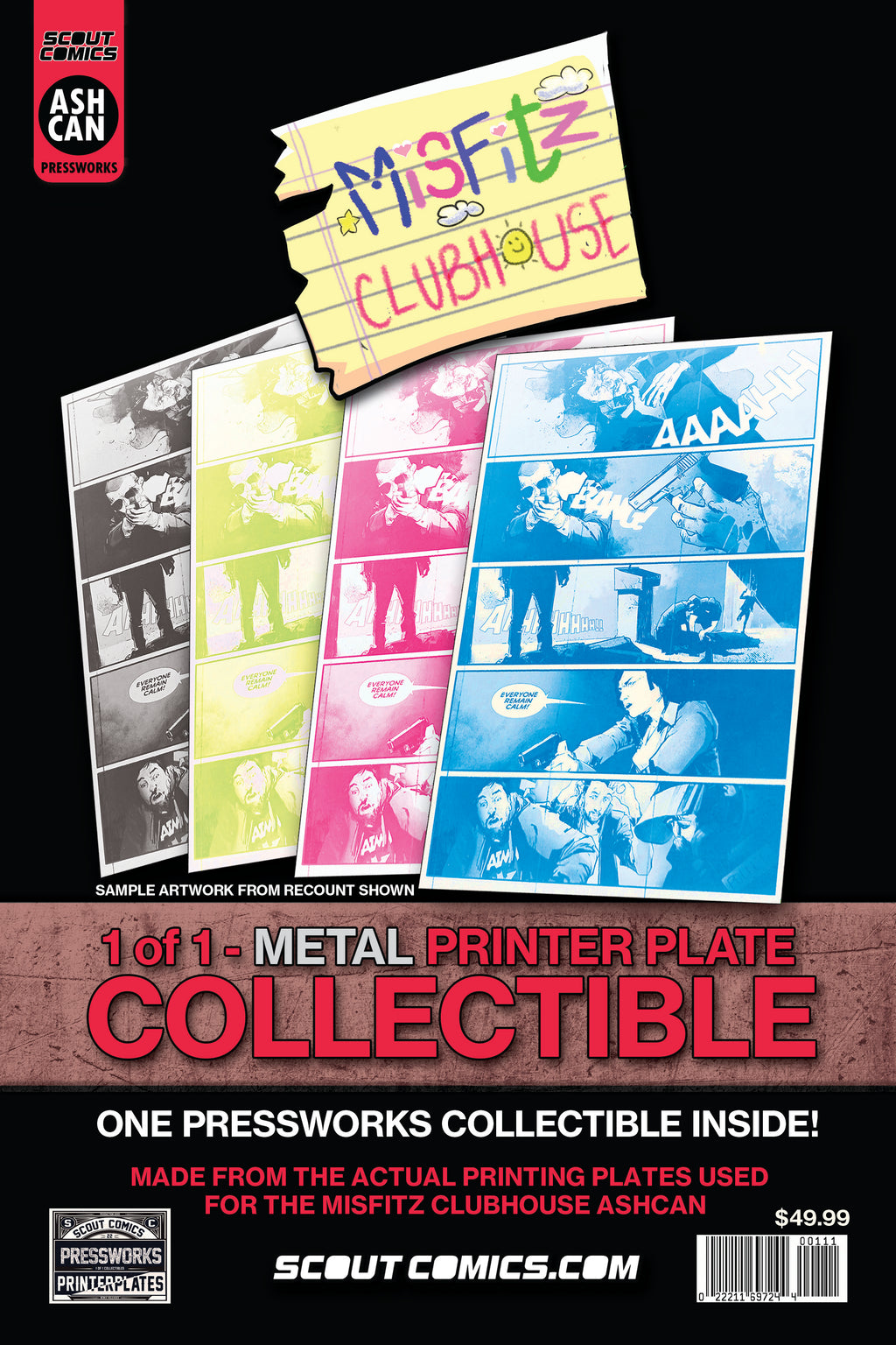 Misfitz Clubhouse - Ashcan Preview - PRESSWORKS PACK - Comic Art - 1 Of 1 Printer Plate