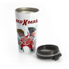 Red XMAS (Alternative Design) - White Stainless Steel Travel Mug