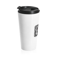 Code 45 (Black Logo Design) - White Stainless Steel Travel Mug