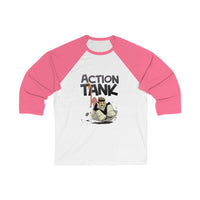 Action Tank - Sledding Design - Unisex 3\4 Sleeve Baseball Tee