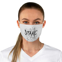 Stake (Splatter Design) - White Fabric Face Mask