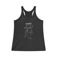 Mullet Cop (White High Kick Design) - Women's Tri-Blend Racerback Tank