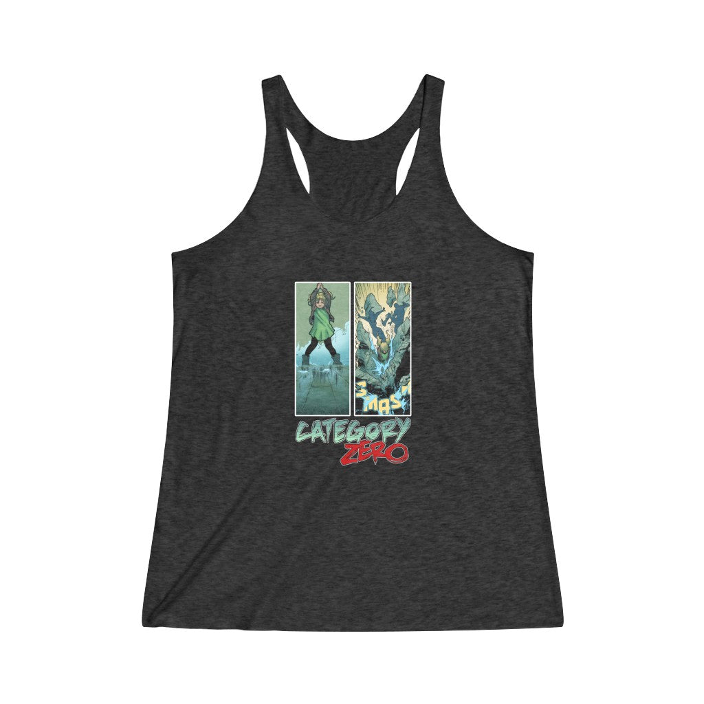 Category Zero (Logo Girl Design) - Women's Tri-Blend Racerback Tank