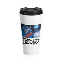 Distorted (Promo 1 Design) - White Stainless Steel Travel Mug