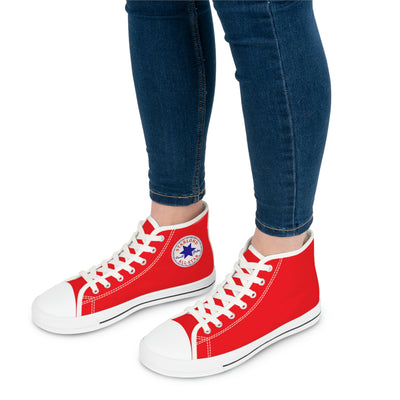 Oswald and the Star-Chaser - Red Starlond Design - Women's High Top Sneakers