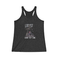 Locust (Down They Come Design) - Women's Tri-Blend Racerback Tank