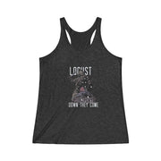 Locust (Down They Come Design) - Women's Tri-Blend Racerback Tank