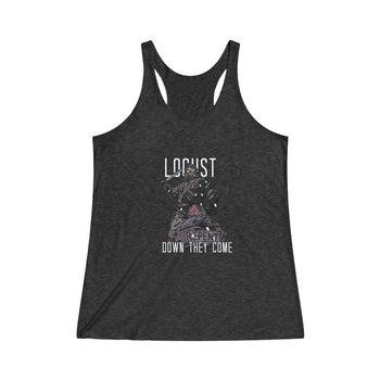 Locust (Down They Come Design) - Women's Tri-Blend Racerback Tank