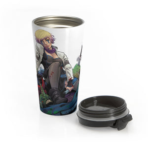 By The Horns (Issue One Design) - White Stainless Steel Travel Mug