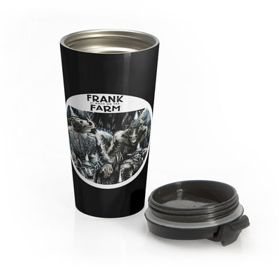 Frank At Home On The Farm (Design One) - Black Stainless Steel Travel Mug