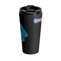 By The Horns (Horn Hunter Symbol) - Black Stainless Steel Travel Mug