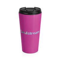 Soulstream (Logo Design) - Pink Stainless Steel Travel Mug