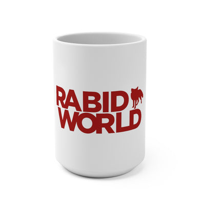Rabid World (Red Logo Design) - White Coffee Mug 15oz