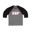 Mullet Cop - Logo  - Unisex 3\4 Sleeve Baseball Tee