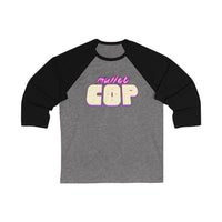 Mullet Cop - Logo  - Unisex 3\4 Sleeve Baseball Tee