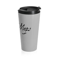 Forever Maps (Logo Design) - Black Stainless Steel Travel Mug