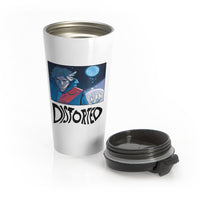 Distorted (Promo 1 Design) - White Stainless Steel Travel Mug