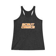 Scout Comics (Orange Logo Design) - Women's Tri-Blend Racerback Tank