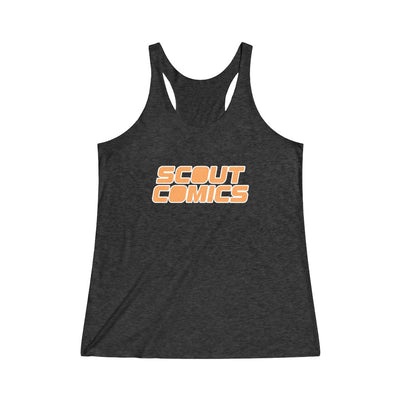 Scout Comics (Orange Logo Design) - Women's Tri-Blend Racerback Tank