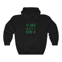 It Eats What Feeds It (Logo Design) - Heavy Blend™ Hooded Sweatshirt