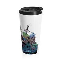 By The Horns (Issue One Design) - White Stainless Steel Travel Mug