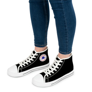 Oswald and the Star-Chaser - Black Starlond Design - Women's High Top Sneakers
