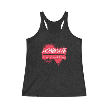 Long Live Pro Wrestling (Red Logo Design) - Women's Tri-Blend Racerback Tank