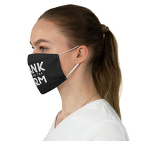 Frank At Home On The Farm (Logo Design) - Black Fabric Face Mask