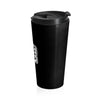 Code 45 (White Logo Design) - Black Stainless Steel Travel Mug