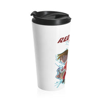 Red XMAS (Alternative Design) - White Stainless Steel Travel Mug