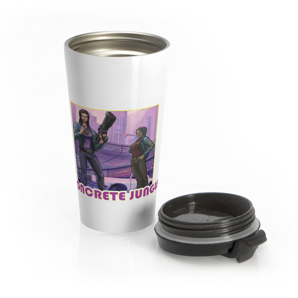 Concrete Jungle (Issue One Design) - White Stainless Steel Travel Mug