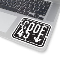 Code 45 (Black Logo Design) - Kiss-Cut Stickers