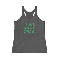 It Eats What Feeds It (Logo Design) - Women's Tri-Blend Racerback Tank