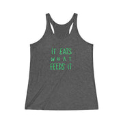 It Eats What Feeds It (Logo Design) - Women's Tri-Blend Racerback Tank